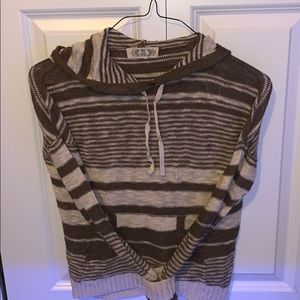 Brown and cream striped sweater (women’s small)